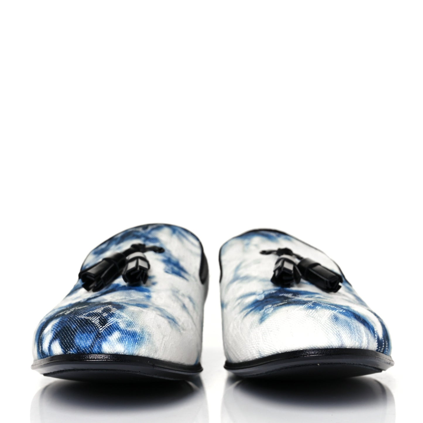 Monogram Denim Tie Dye Mens Auteuil Slippers 7.5 Navy Blue