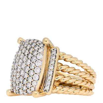 David Yurman 18K Yellow Gold Diamond 16mm Wheaton Ring 51 5.75 3 of 5