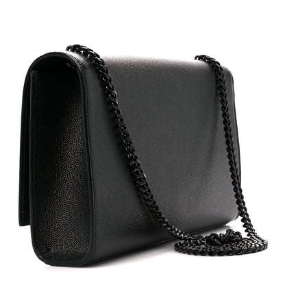 Saint Laurent Grain De Poudre Medium Classic Monogram Monochrome Kate Satchel Black 3 of 12