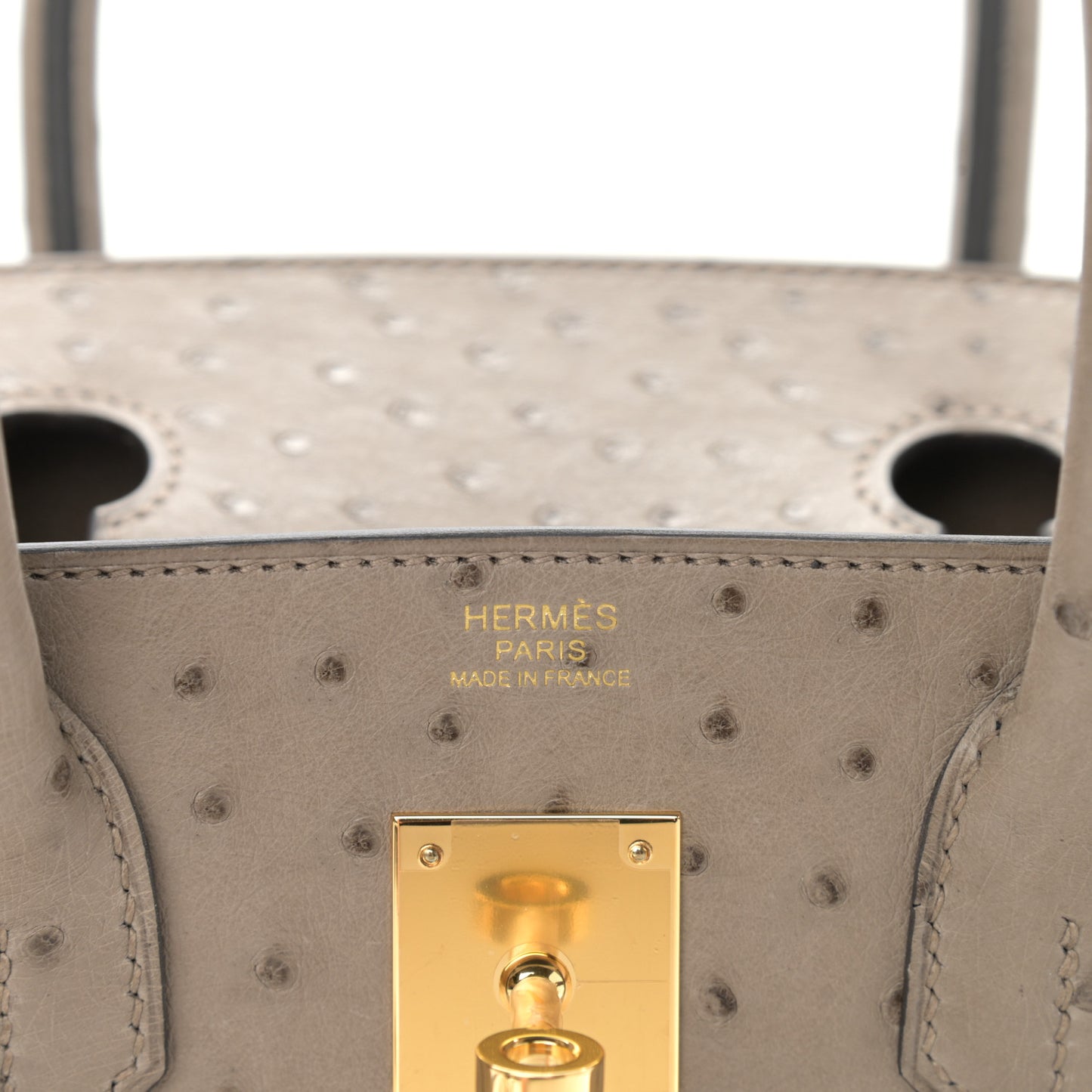Ostrich Birkin 30 Gris Asphalte