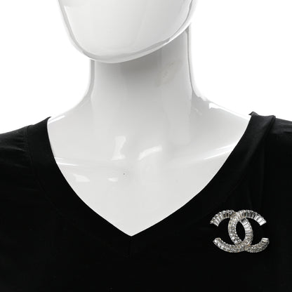 Chanel Baguette Crystal CC Brooch Silver 2 of 4