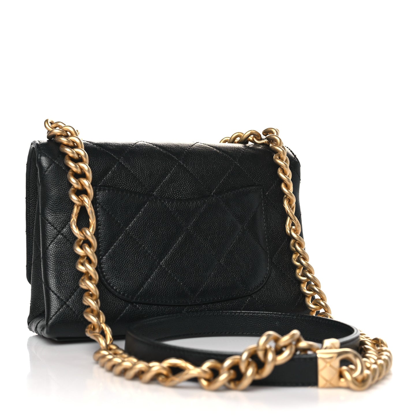 Caviar Quilted Mini Bracelet On Chain Flap Black