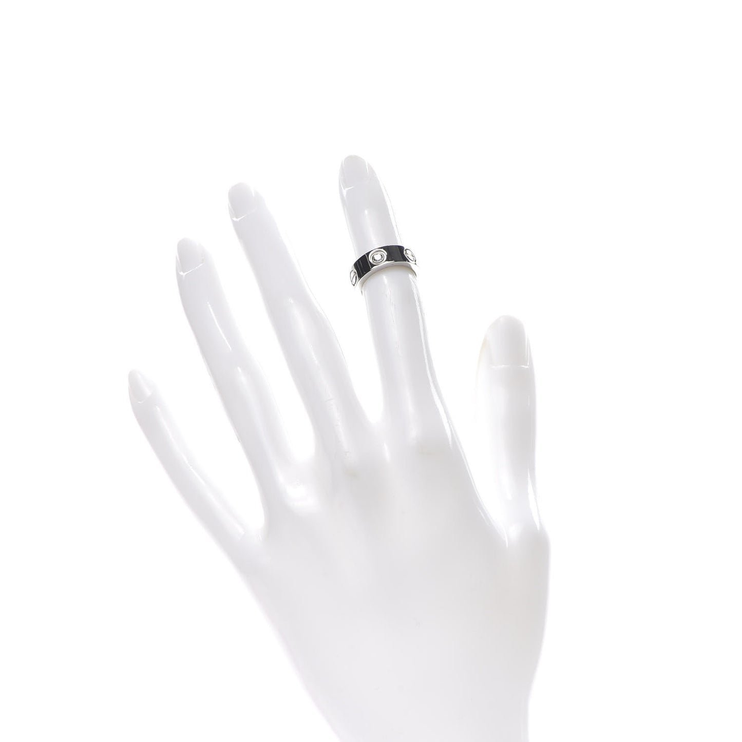 18K White Gold 3 Diamond 5.5mm LOVE Ring 44 3