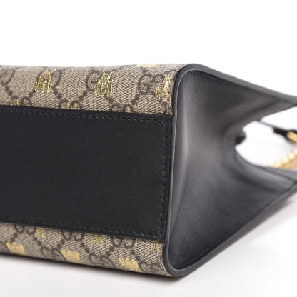 Gucci GG Supreme Monogram Bees Small Padlock Tote Beige Oro Black 9 of 9