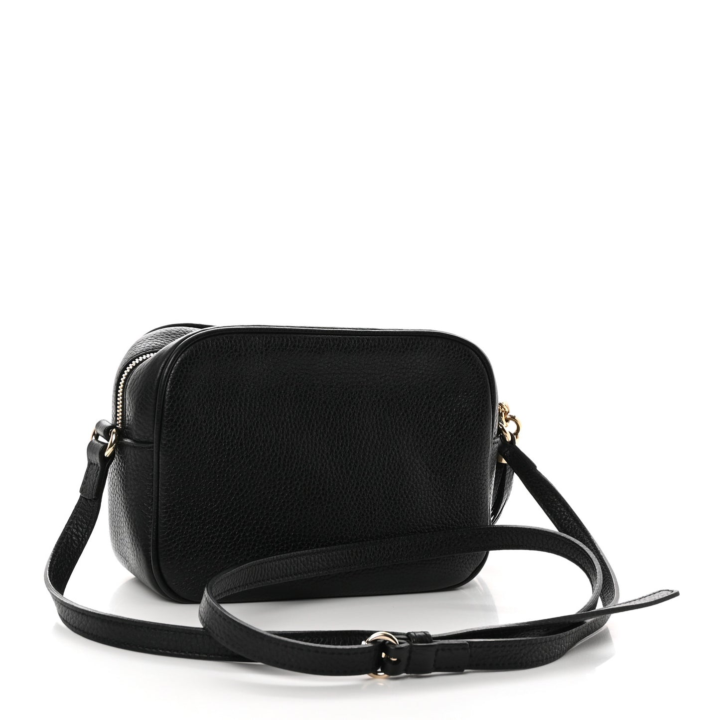 Pebbled Calfskin Small Soho Disco Bag Black