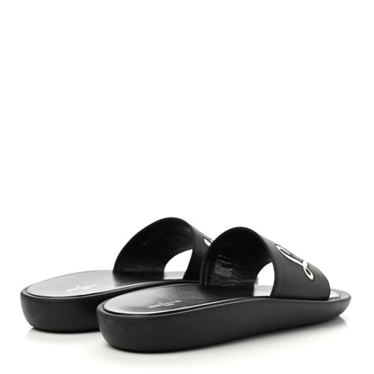 Louis Vuitton Calfskin Logo Sunbath Slide Sandals 38 Black 4 of 8