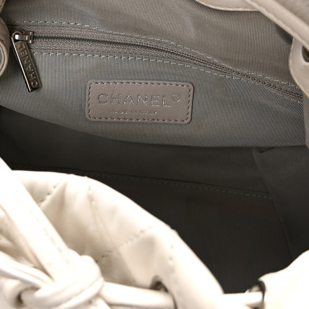 Lambskin Quilted Beijing Backpack Bag White