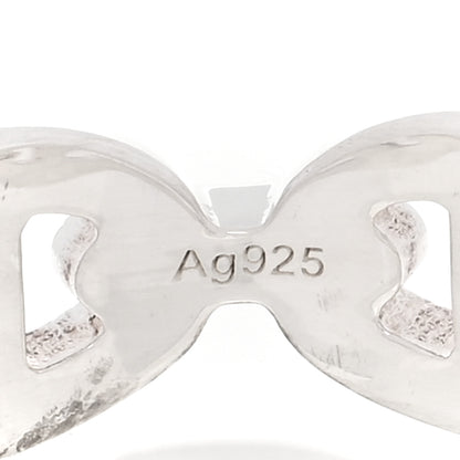 Hermes Sterling Silver PM Chaine d'Ancre Enchainee Band Ring 52 6 6 of 7