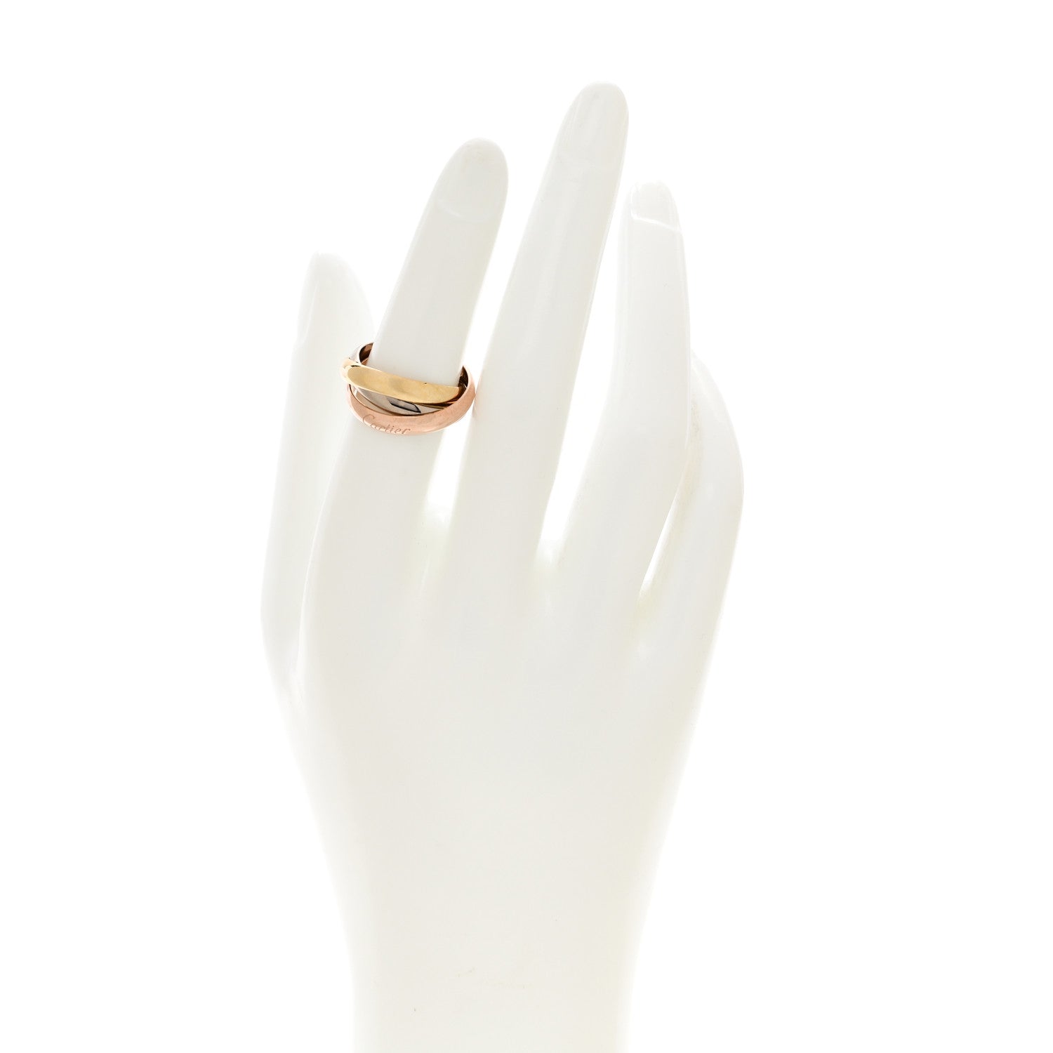 Cartier 18K Pink Yellow White Gold Classic Trinity Ring 52 6 2 of 4