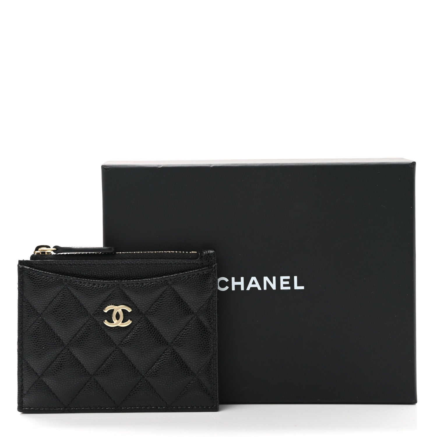 Chanel Caviar Quilted CC Zip Card Holder Black 8 of 8