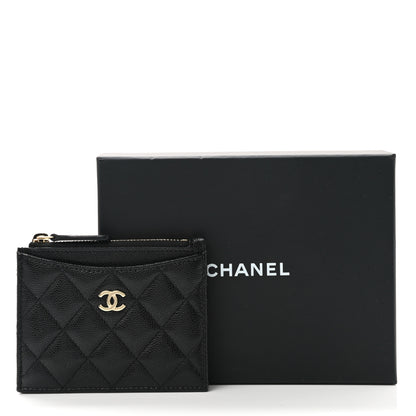 Chanel Caviar Quilted CC Zip Card Holder Black 8 of 8