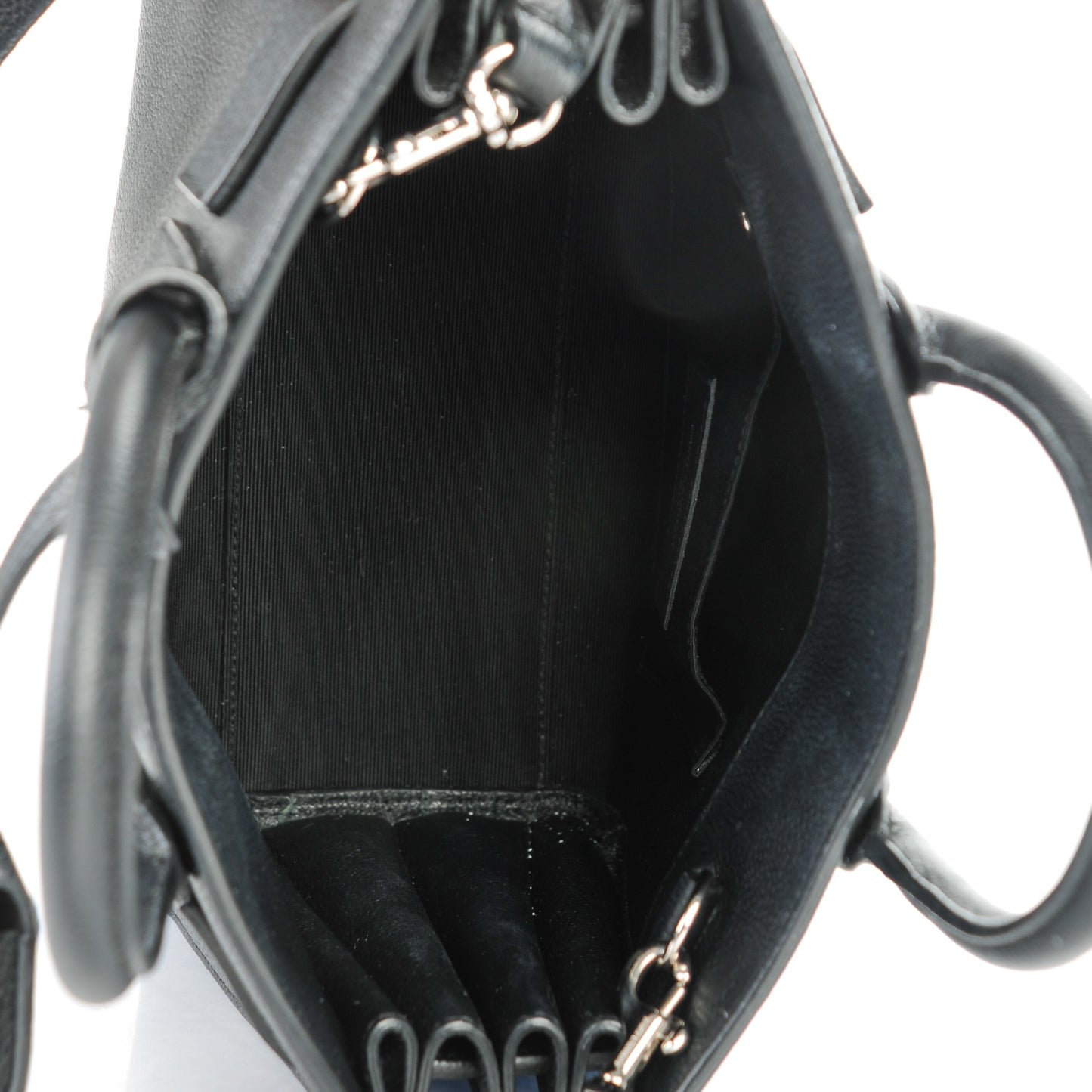 Grained Calfskin Nano Sac De Jour Black