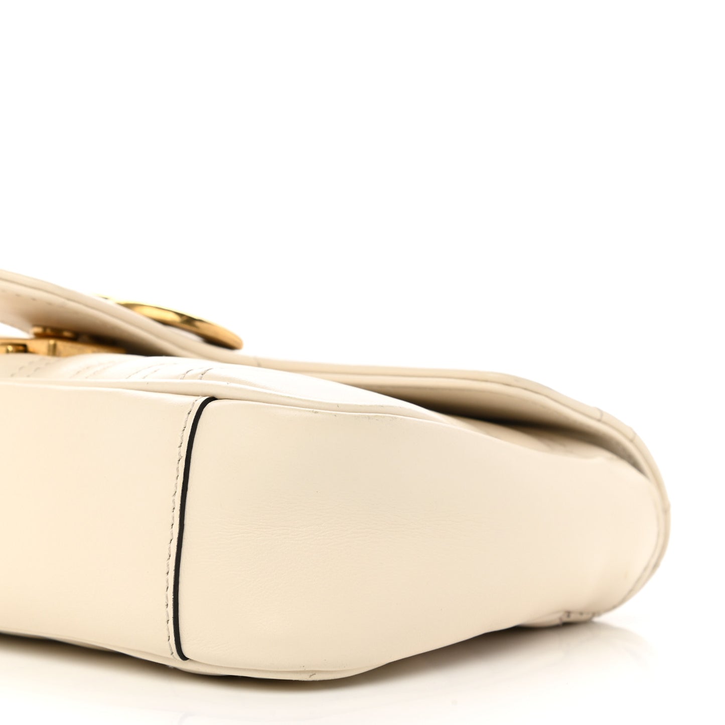 Calfskin Matelasse Mini GG Marmont Shoulder Bag White