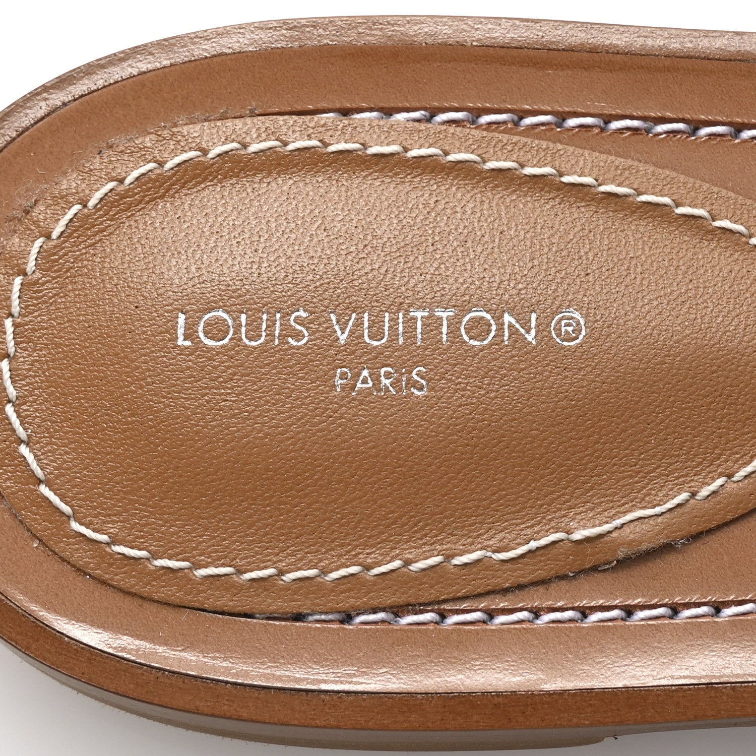 Louis Vuitton Calfskin Lock It Flat Mule 40 Cognac 8 of 9