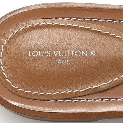 Louis Vuitton Calfskin Lock It Flat Mule 40 Cognac 8 of 9