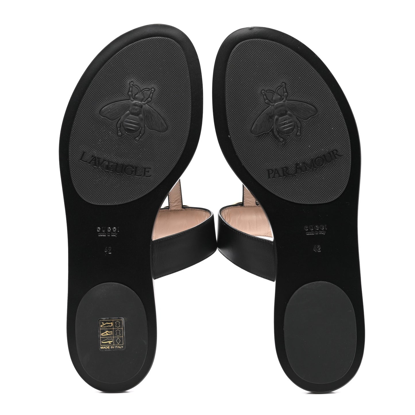 Calfskin GG Marmont Thong Sandals 42 Black