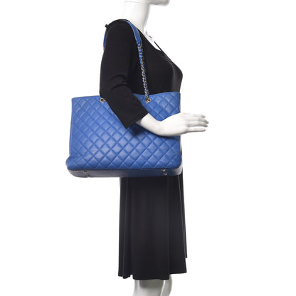 Chanel Calfskin Quilted Timeless Tote Blue 2 of 11