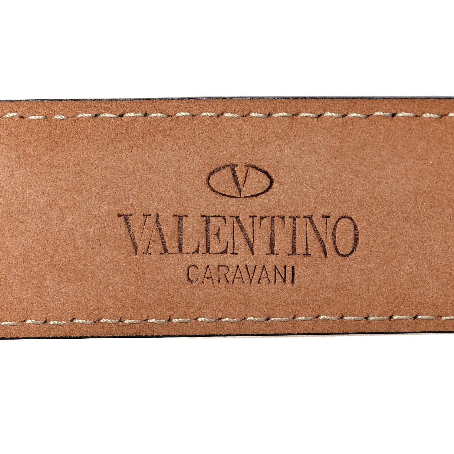 Valentino Garavani Metallic Calfskin Crystal Logo Belt 90 36 Gold 4 of 7