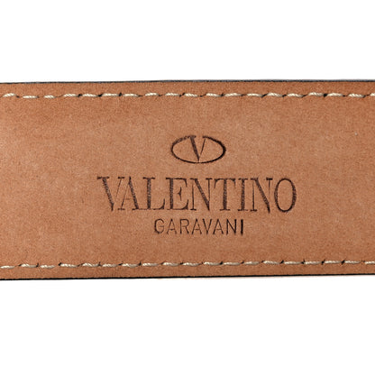 Valentino Garavani Metallic Calfskin Crystal Logo Belt 90 36 Gold 4 of 7