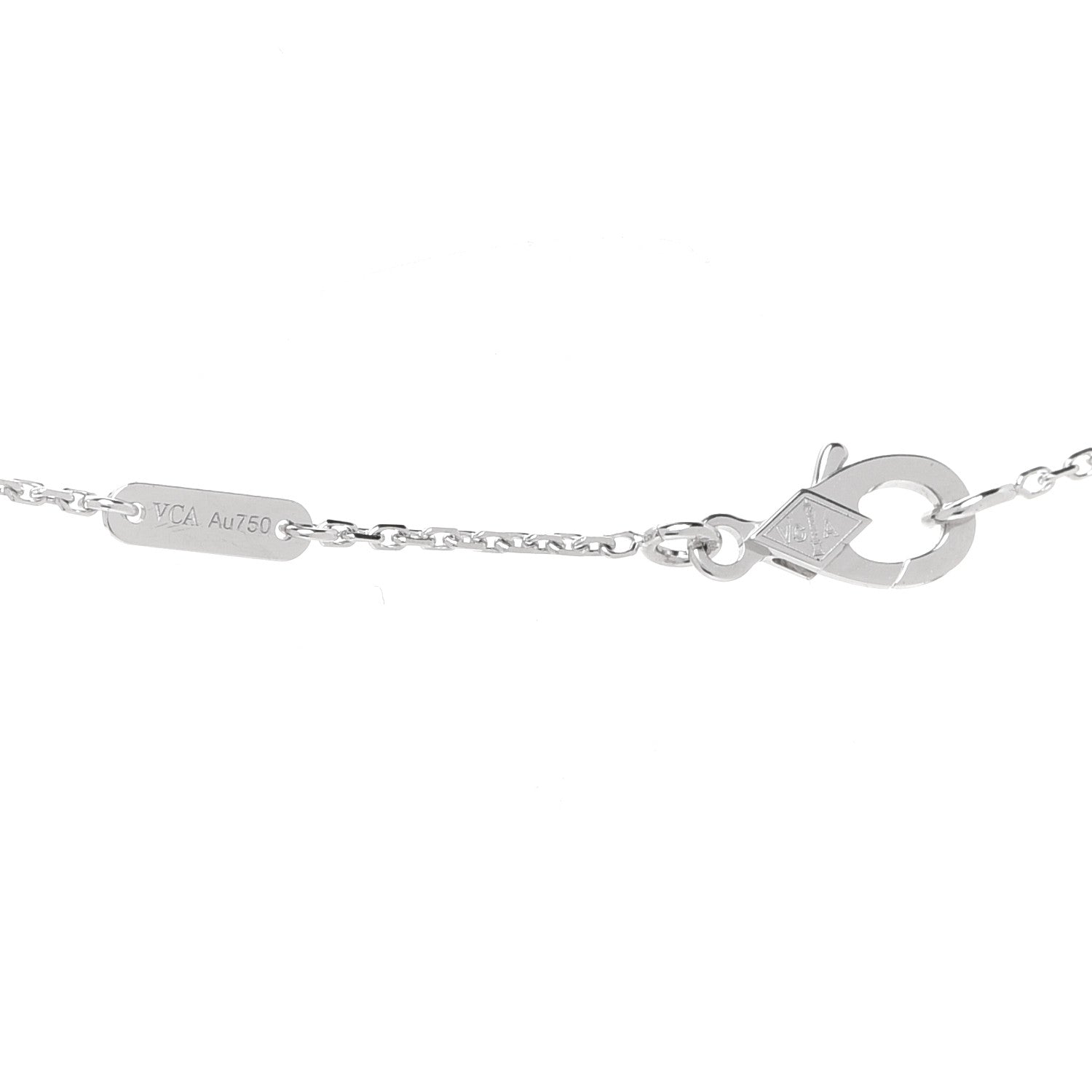 Van Cleef & Arpels 18K White Gold Diamond Socrate One Flower Pendant Necklace 5 of 5