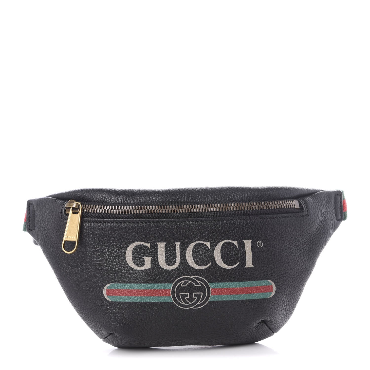 Gucci Grained Calfskin Small Logo Belt Bag Black 1 of 7