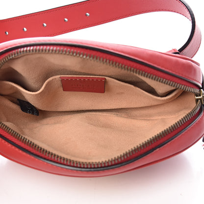 Gucci Calfskin Matelasse GG Marmont Belt Bag 75 30 Hibiscus Red 5 of 10