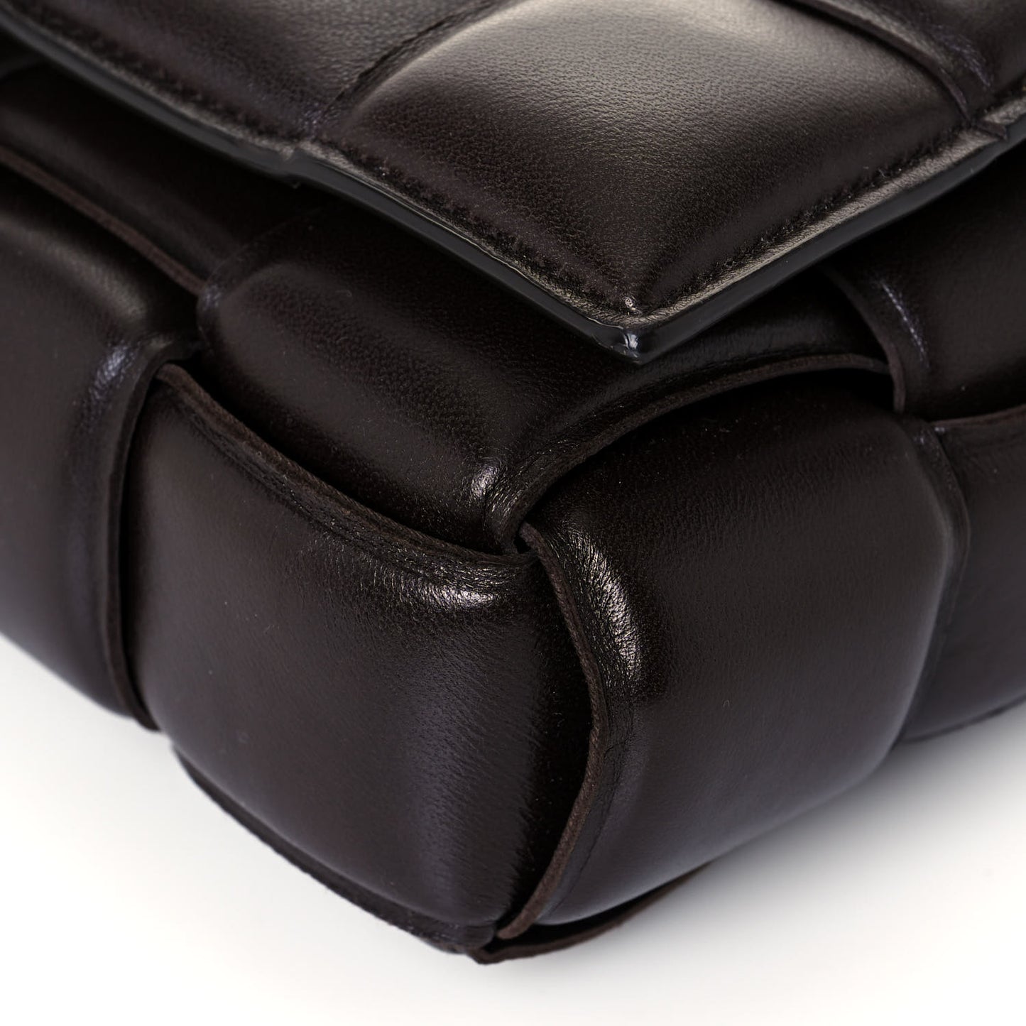Lambskin Maxi Intreccio Padded Chain Cassette Crossbody Bag Black