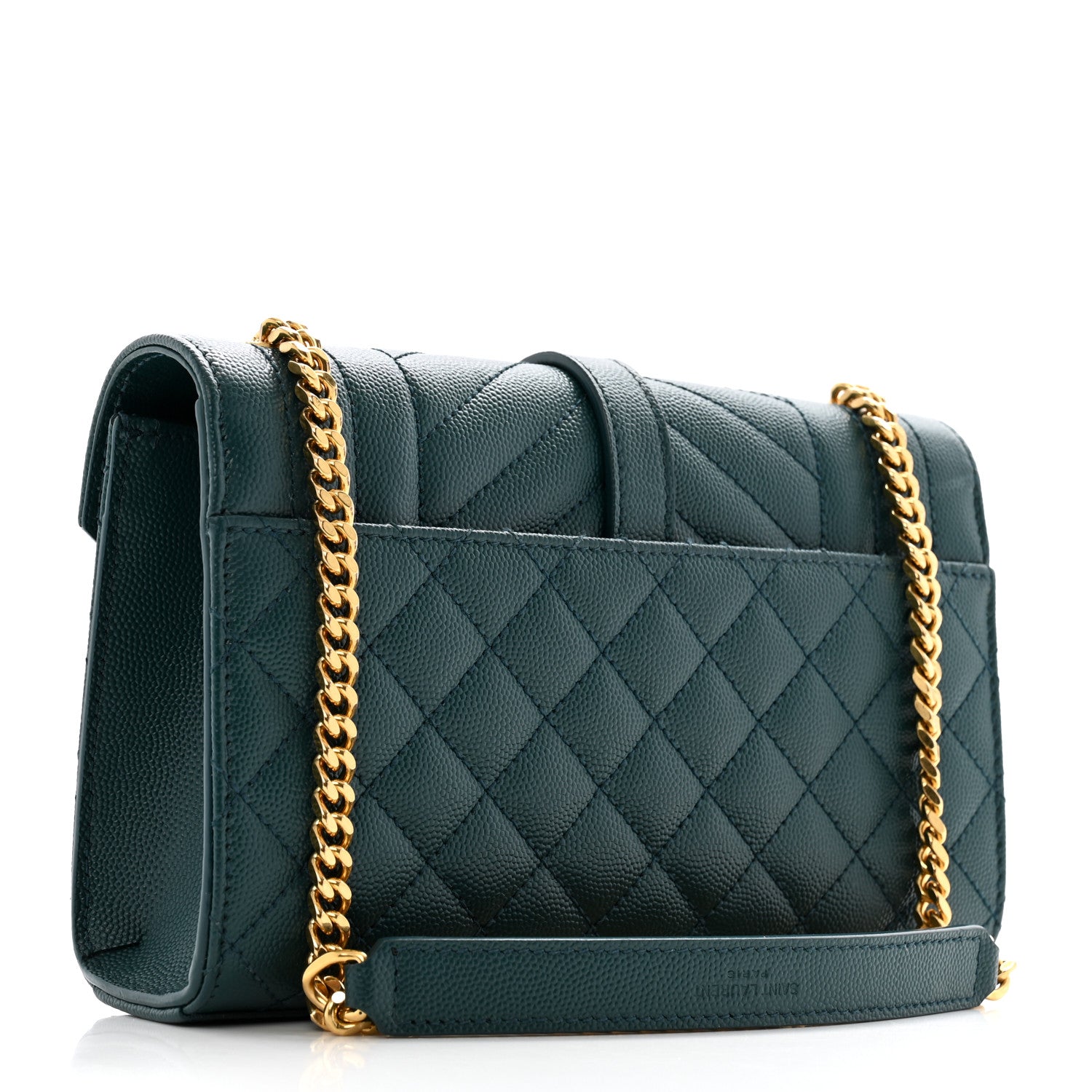 Saint Laurent Grain De Poudre Textured Mixed Matelasse Triquilt Small Monogram Satchel Sea Turquoise 3 of 10