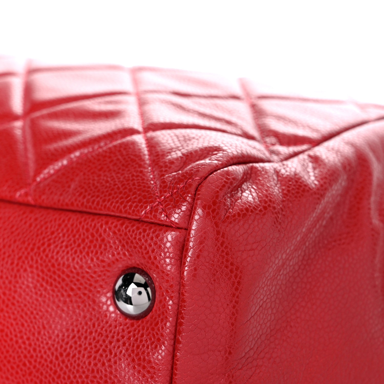 Chanel Soft Caviar Quilted Large Cells Tote Red 11 of 15