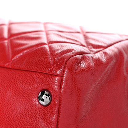 Chanel Soft Caviar Quilted Large Cells Tote Red 11 of 15