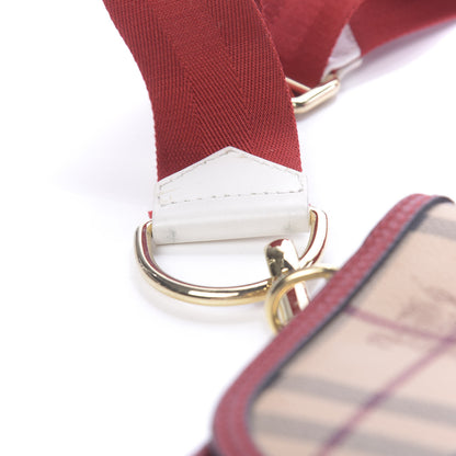 Burberry Haymarket Check Messenger Military Red White 12 of 15