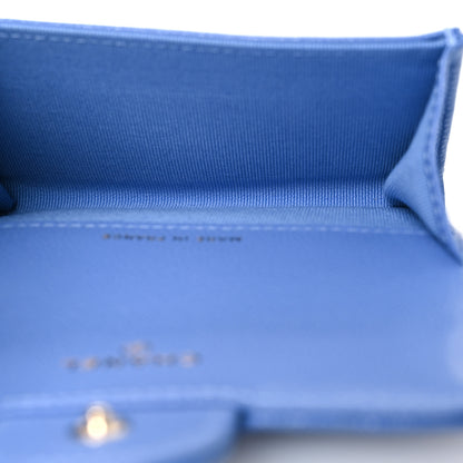 Chanel Caviar Quilted Flap Card Holder Wallet Blue 5 of 10
