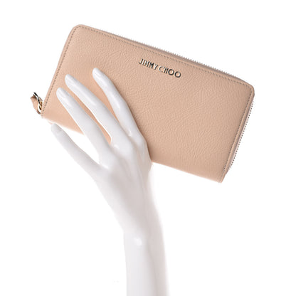 Jimmy Choo Soft Grained Goatskin Pippa Zip Around Wallet Powder Pink 2 of 10
