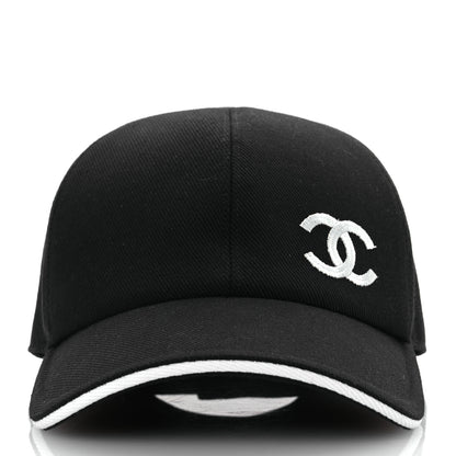 Chanel Cotton CC Cap Hat Black White 3 of 8
