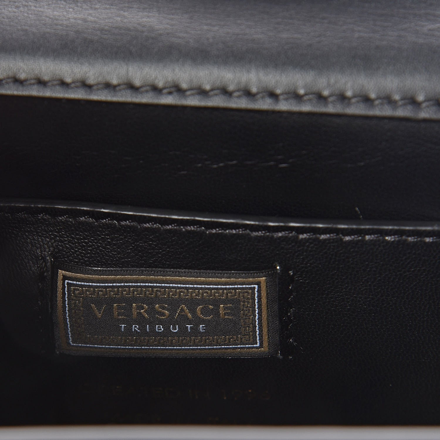 Versace Calfskin Small Icon Handbag Black 6 of 9