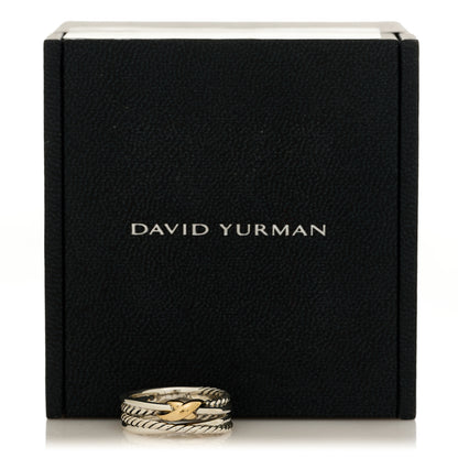 David Yurman Sterling Silver 18K Yellow Gold 6mm X Crossover Ring 50 5.5 5 of 5