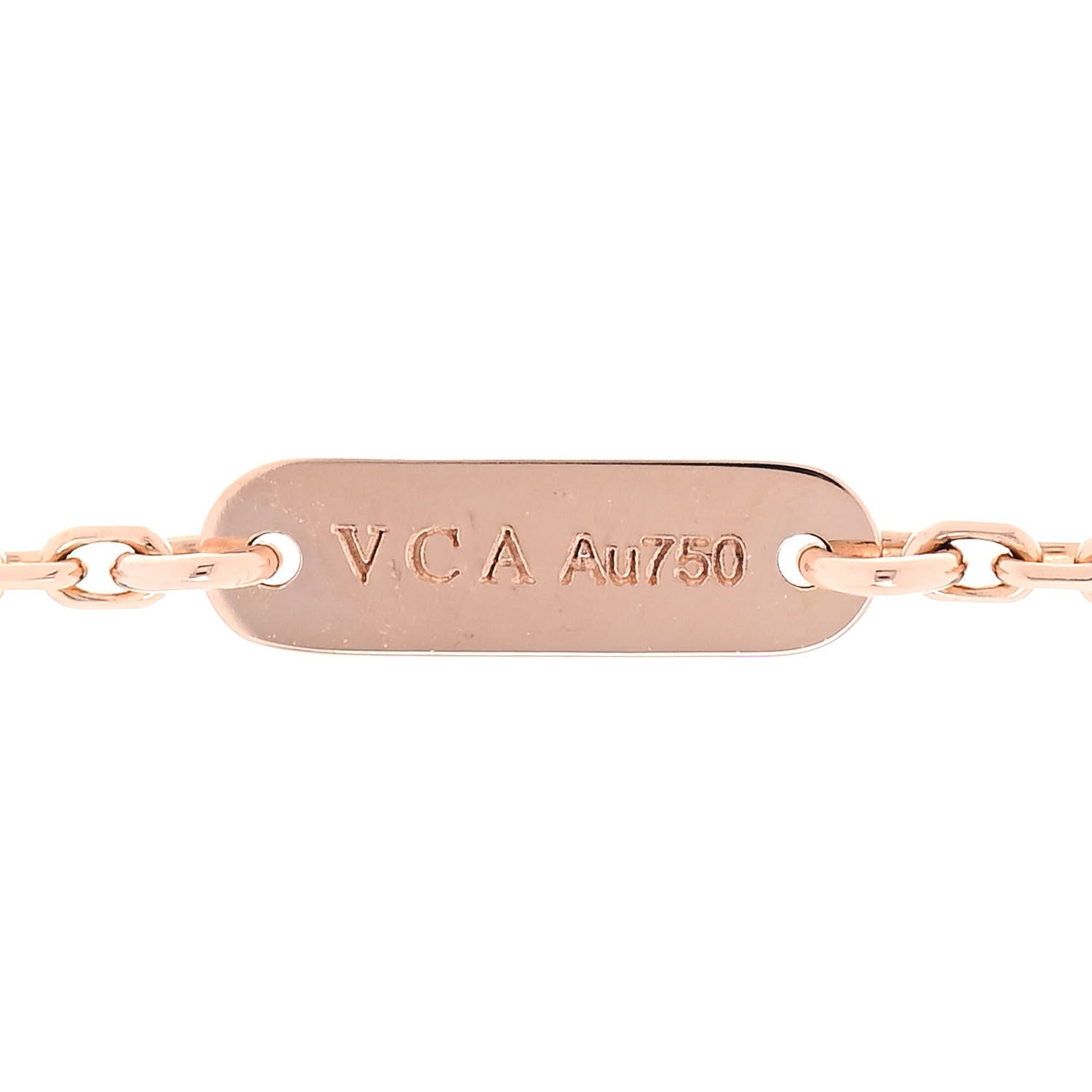 Van Cleef & Arpels 18K Rose Gold Diamond Grey Mother of Pearl Vintage Alhambra Pendant Necklace 4 of 7