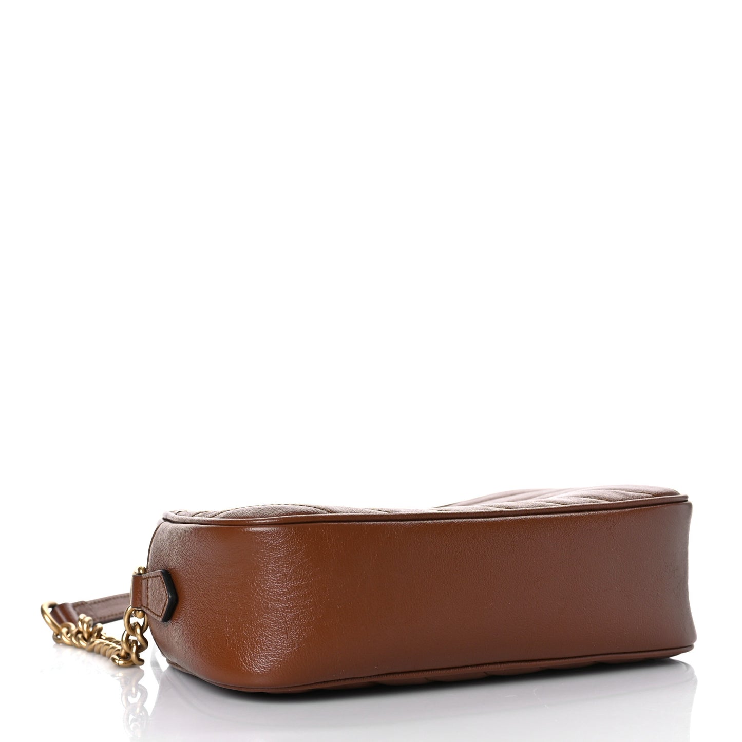 Glazed Calfskin Matelasse Diagonal Small GG Marmont Chain Shoulder Bag Cuir