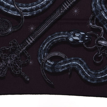 Hermes Cashmere Silk Caducee Rock Scarf 100 4 of 5