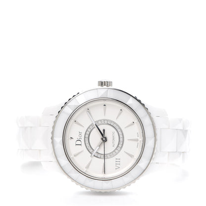 Christian Dior Stainless Steel Ceramic Diamond 38mm Dior VIII Automatic Watch White 2 of 6