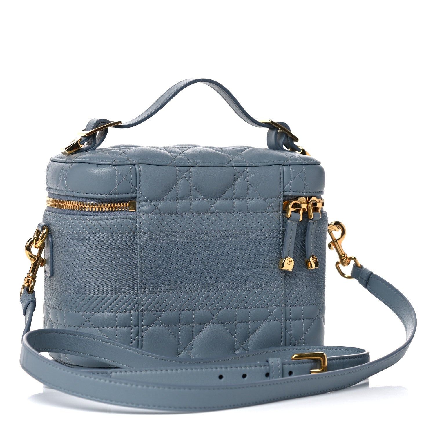 Christian Dior Lambskin Cannage Small Diortravel Vanity Case Cloud Blue 3 of 11