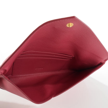Prada Saffiano Metal Envelope Wallet Peonia 5 of 7