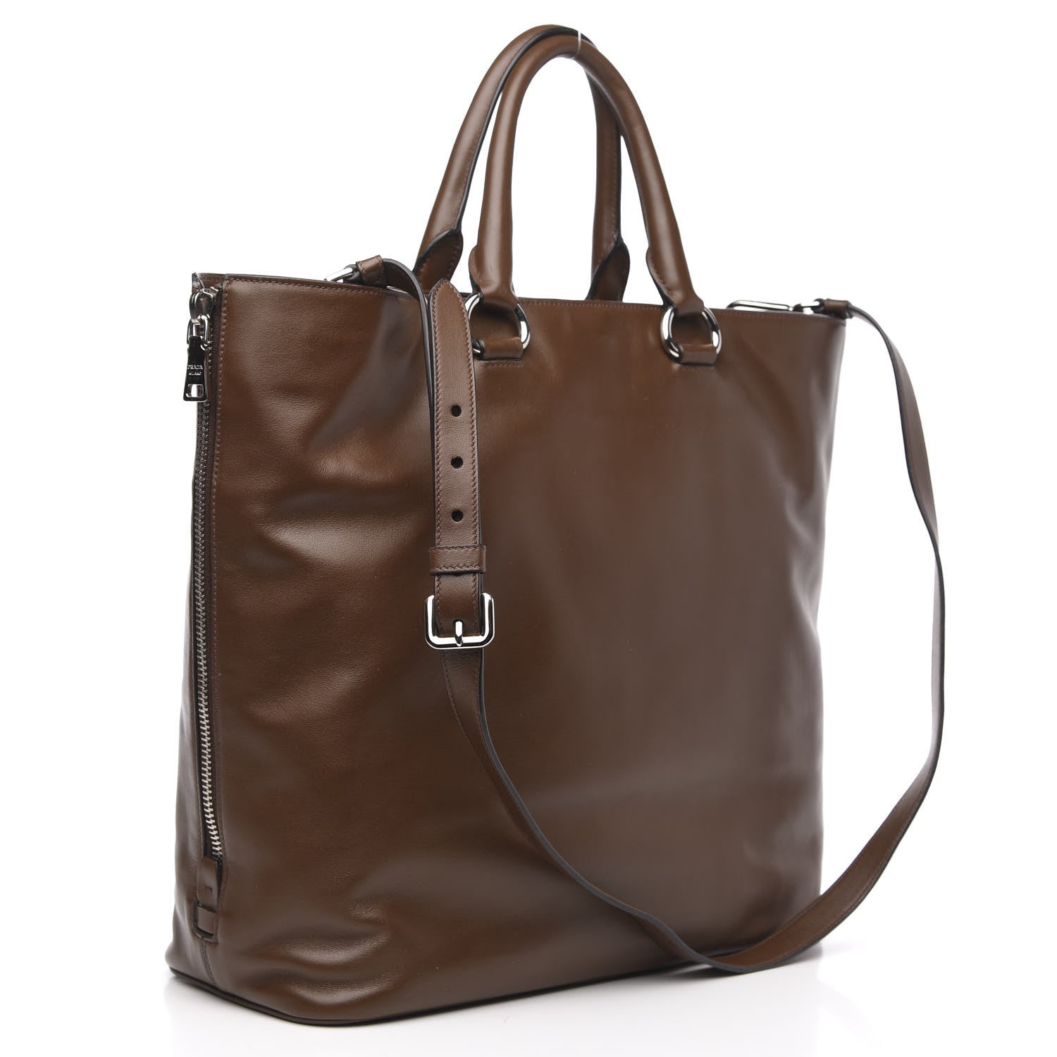 Prada Soft Calf Shopping Tote Palissandro 3 of 10