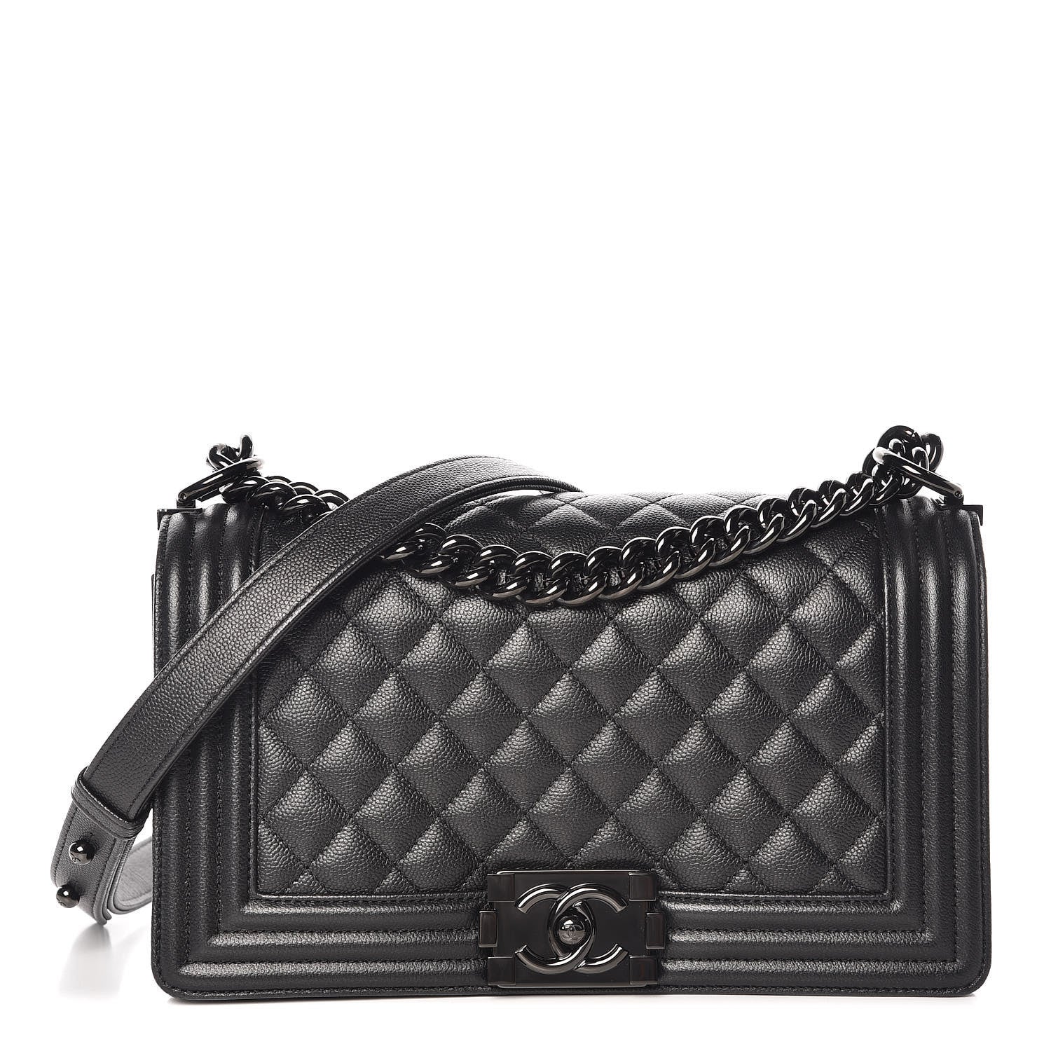 Chanel Caviar Quilted Medium Boy Flap So Black 1 of 11