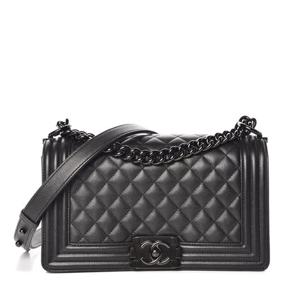 Chanel Caviar Quilted Medium Boy Flap So Black 1 of 11
