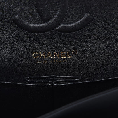 Chanel Caviar Chevron Quilted Medium Double Flap Black 8 of 18
