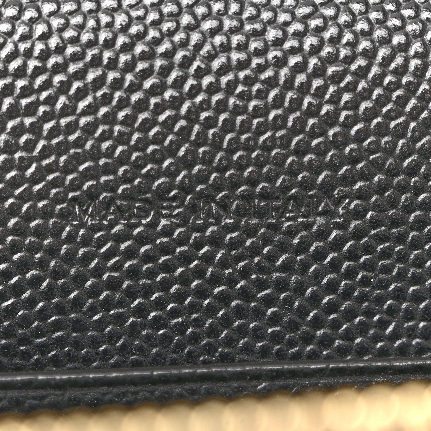 Grain De Poudre Matelasse Chevron Monogram Envelope Chain Wallet Black