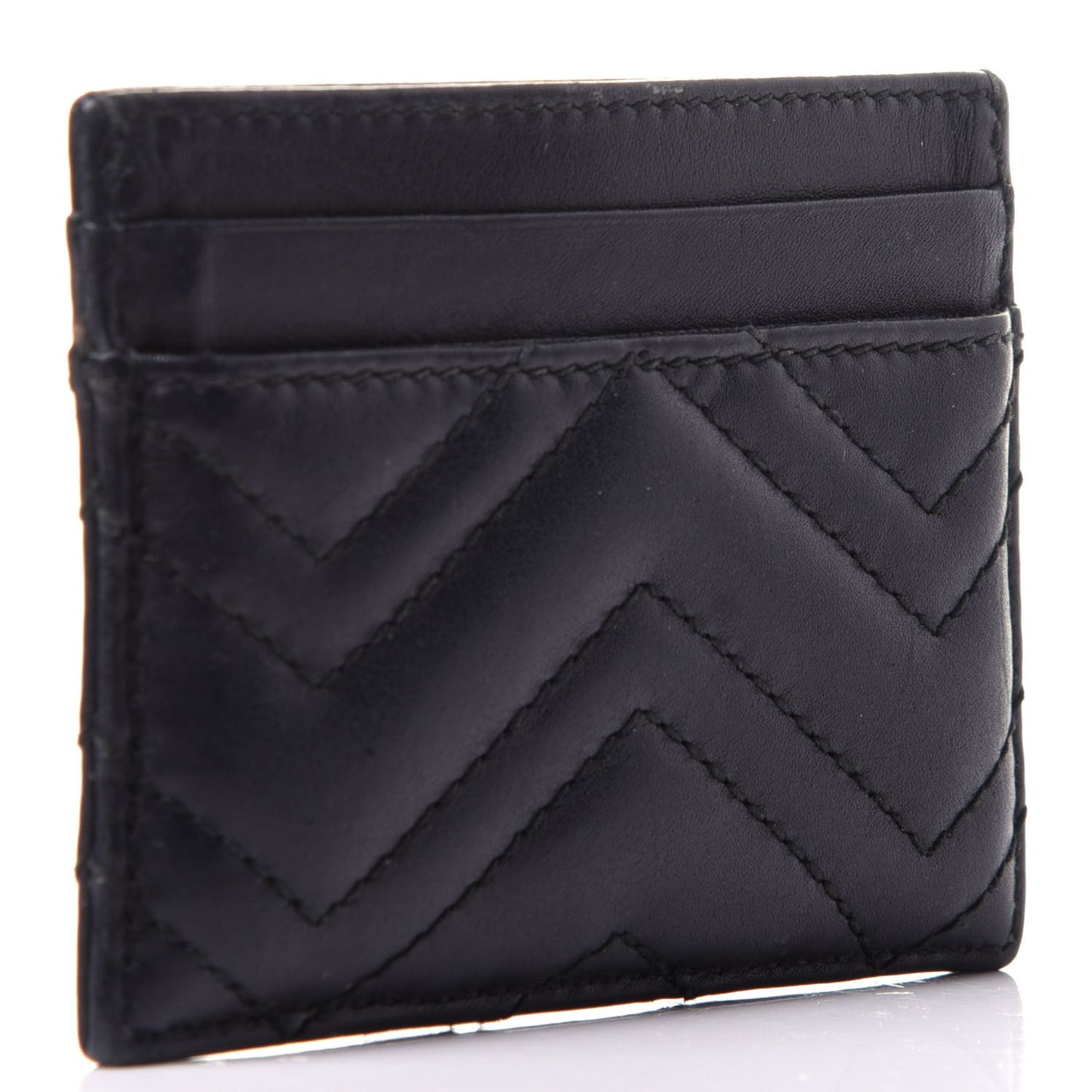 Calfskin Matelasse GG Marmont Card Holder Black
