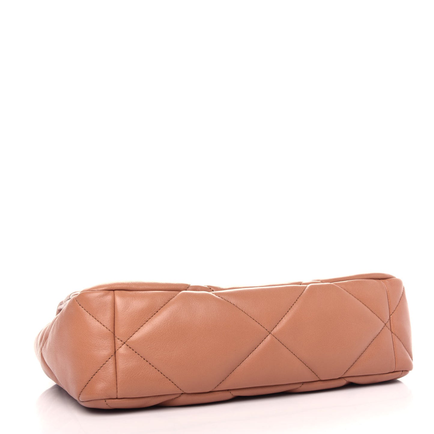 Lambskin Quilted Large Chanel 19 Flap Brown