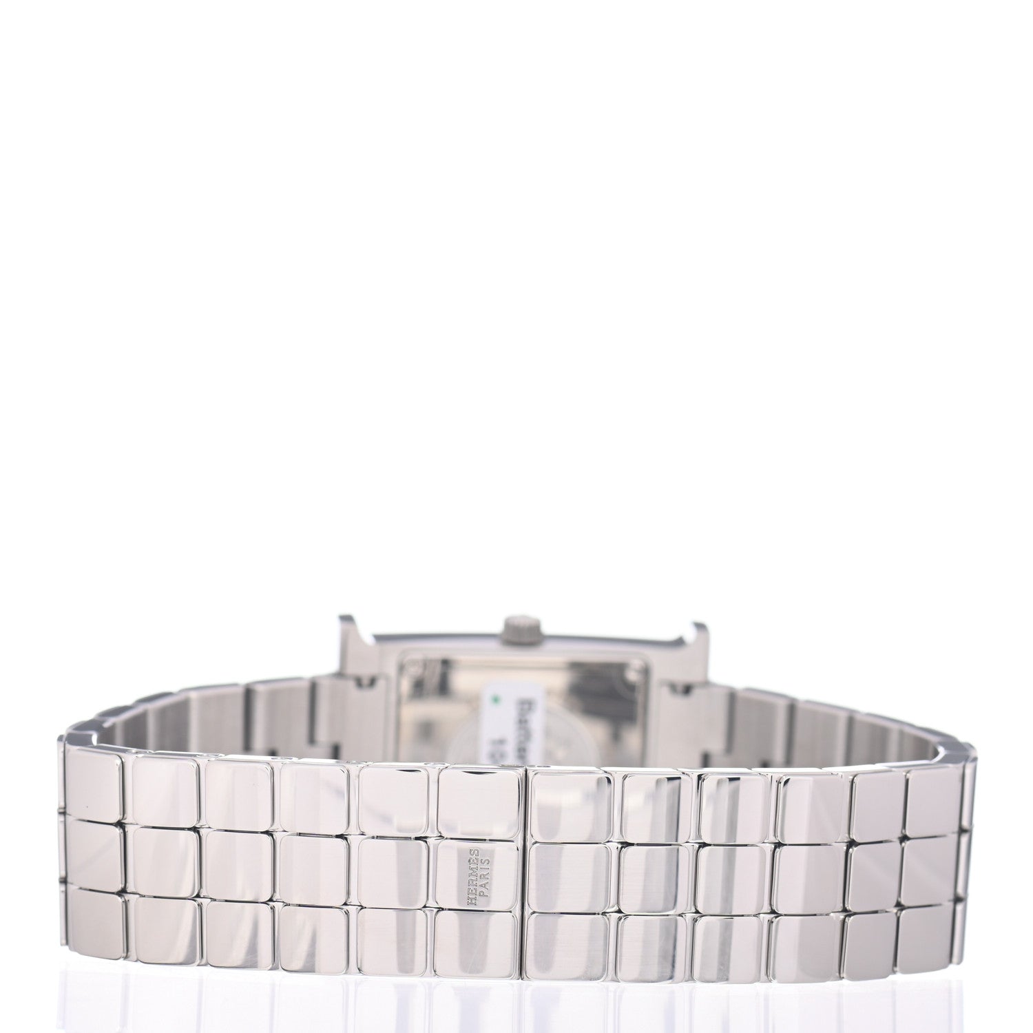 Hermes Stainless Steel Diamond Mother of Pearl 21mm Heure H Hour Quartz Watch 3 of 5
